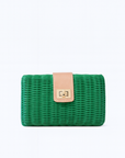 Lou Wicker Straw Clutch Bag