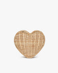 Sisal Heart Wicker Straw Clutch Bag