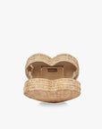 Sisal Heart Wicker Straw Clutch Bag