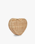 Sisal Heart Wicker Straw Clutch Bag