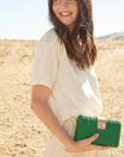 Lou Wicker Straw Clutch Bag