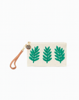 Monstera Straw Pouch Wristlet Bag