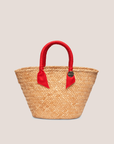 Rosie Woven Straw Ribbon-Handle Tote