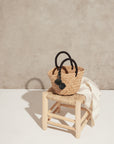 Mini St Tropez Pom Pom Straw Tote