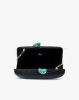 Jen clutch with turquoise stone