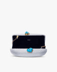 Jen clutch with turquoise stone