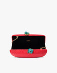 Jen clutch with turquoise stone
