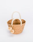 Mini St Tropez Pom Pom Straw Tote