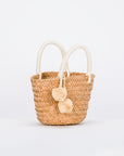 Mini St Tropez Pom Pom Straw Tote