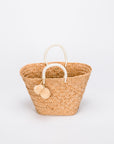 St Tropez Pom Pom Straw Tote