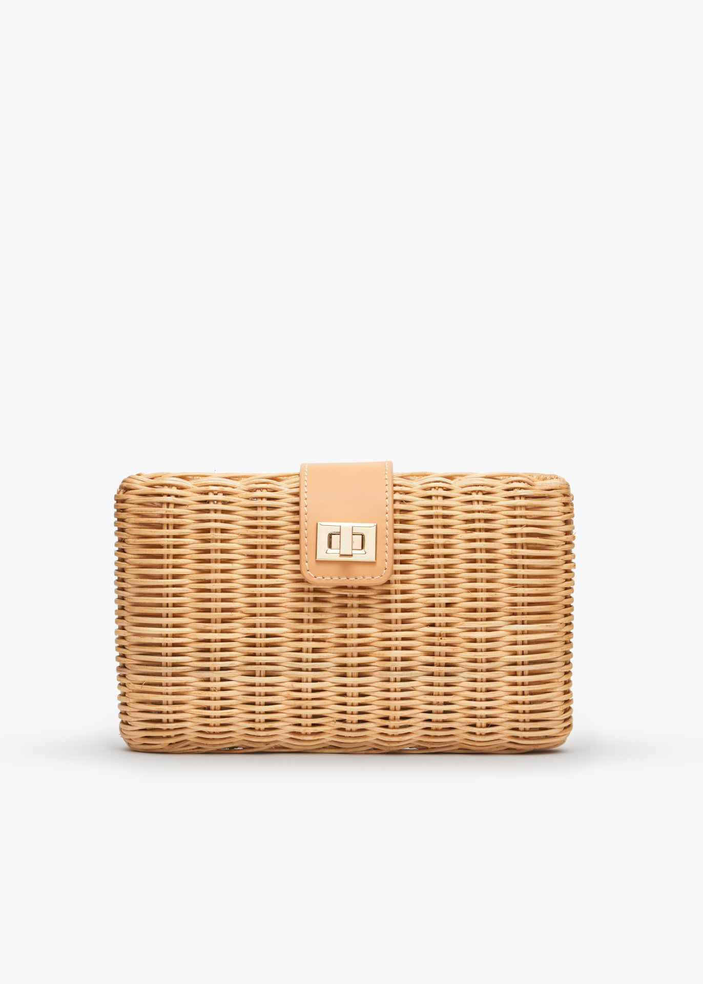 Lou Wicker Straw Clutch Bag - Main Image