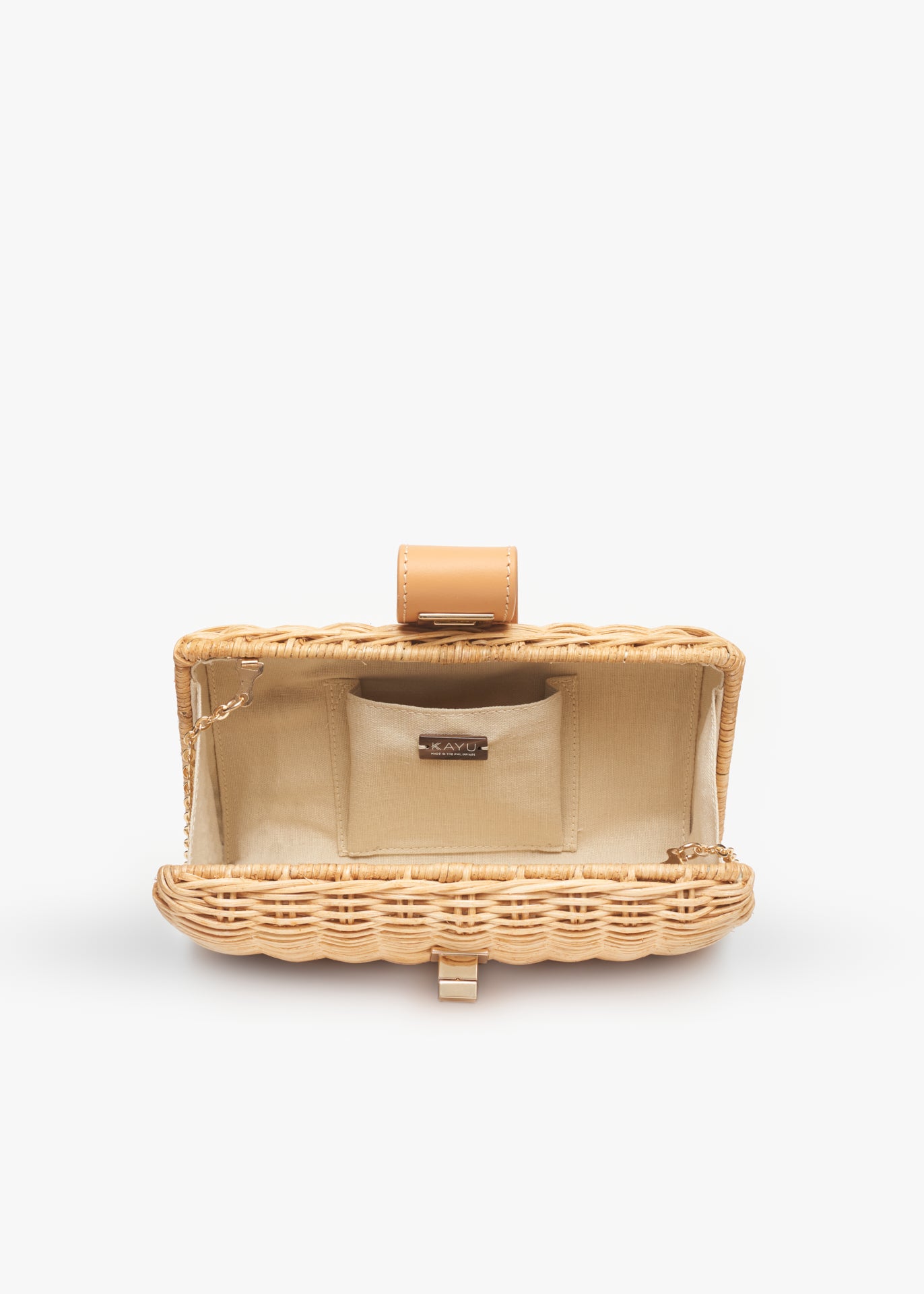 Lou Wicker Straw Clutch Bag