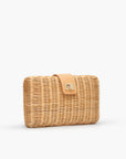 Lou Wicker Straw Clutch Bag