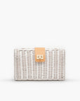 Lou Wicker Straw Clutch Bag