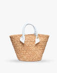 Rosie Woven Straw Ribbon-Handle Tote
