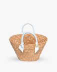 Rosie Woven Straw Ribbon-Handle Tote