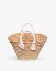 Rosie Woven Straw Ribbon-Handle Tote