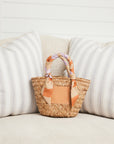 Mini Clementine Straw Scarf Tote Bag