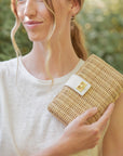 Lou Wicker Straw Clutch Bag