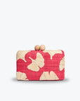 Ami Embroidered Straw Clutch Bag