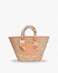 Clementine Straw Scarf Tote Bag