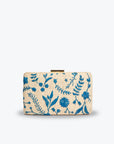 Hana Embroidered Straw Clutch Bag