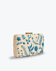 Hana Embroidered Straw Clutch Bag