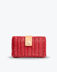 Lou Wicker Straw Clutch Bag