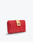 Lou Wicker Straw Clutch Bag