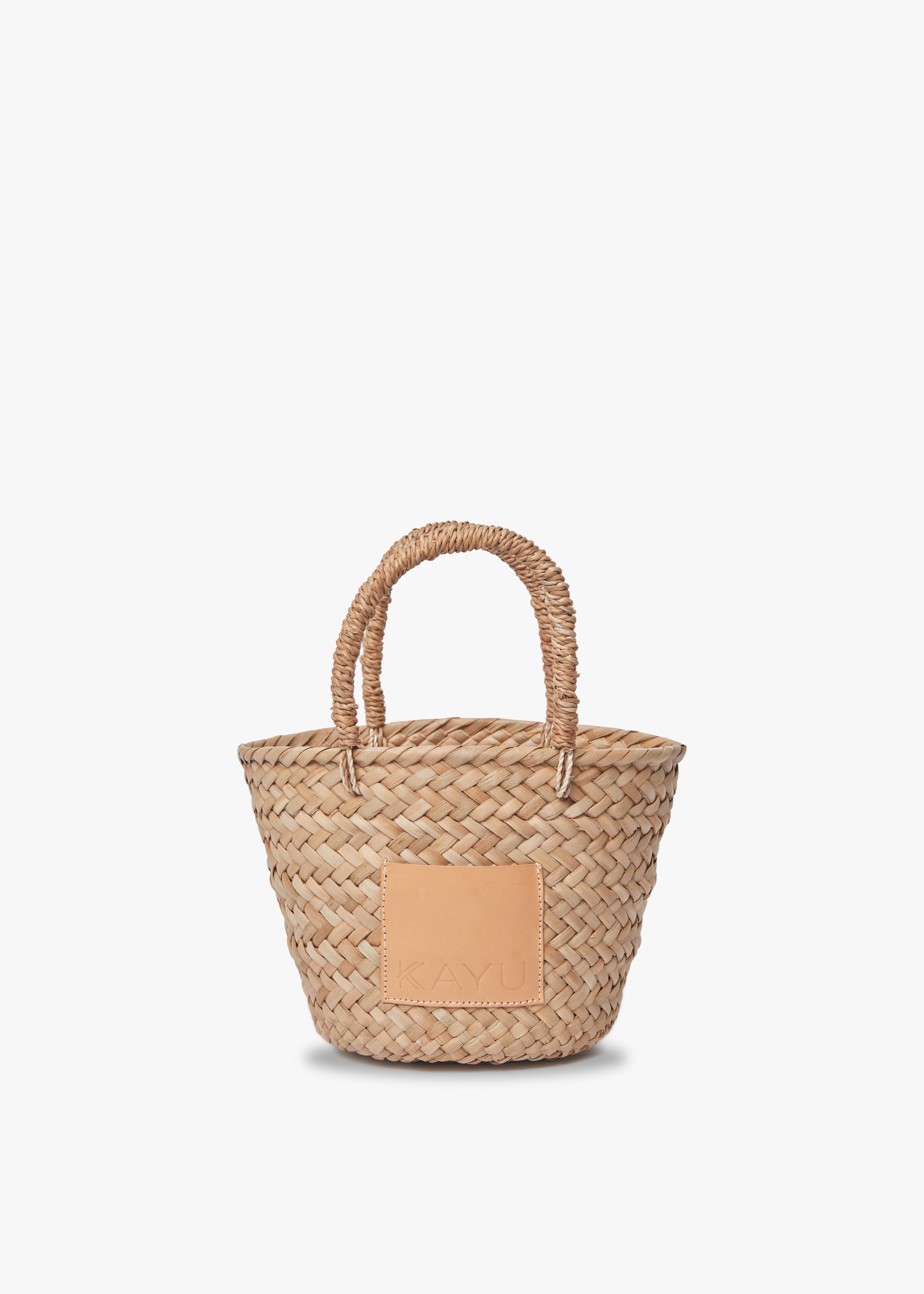 新品　elu. Fleur tote （square small）Straw MINI_FRANCISCA_NATURAL_FRONT.