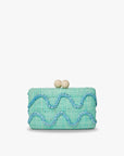 Tierra Embroidered Straw Clutch Bag