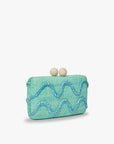 Tierra Embroidered Straw Clutch Bag