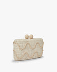 Tierra Embroidered Straw Clutch Bag