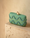 Tierra Embroidered Straw Clutch Bag