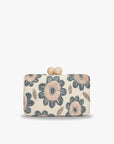 Bryn Embroidered Straw Clutch Bag