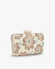 Bryn Embroidered Straw Clutch Bag