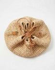 Canary Straw Drawstring Bag
