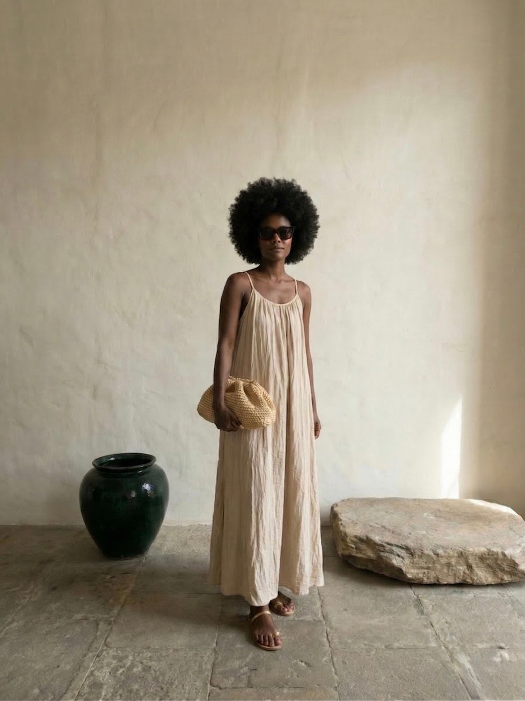 Canary Straw Drawstring Bag – Kayu