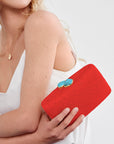 Jen clutch with turquoise stone