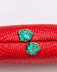 Jen clutch with turquoise stone