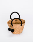 Mini St Tropez Pom Pom Straw Tote