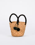 Mini St Tropez Pom Pom Straw Tote