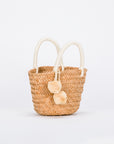 Mini St Tropez Pom Pom Straw Tote