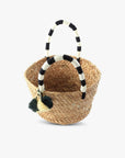 Mini St Tropez Pom Pom Straw Tote