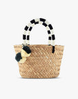 Mini St Tropez Pom Pom Straw Tote