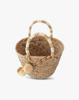 Mini St Tropez Pom Pom Straw Tote