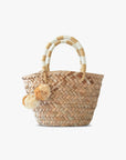 Mini St Tropez Pom Pom Straw Tote