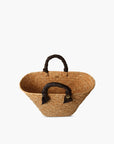 Rosie Woven Straw Ribbon-Handle Tote