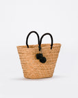 St Tropez Pom Pom Straw Tote