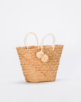 St Tropez Pom Pom Straw Tote